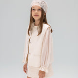 Pearl-Trim Tweed Vest