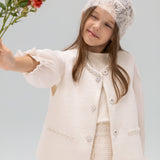 Pearl-Trim Tweed Vest
