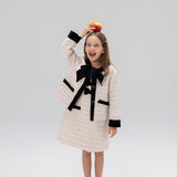 Velvet Bow Beaded-Trim Tweed Jacket