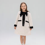 Velvet Bow Beaded-Trim Tweed Jacket