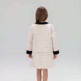 Velvet Bow Beaded-Trim Tweed Jacket