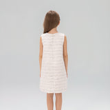 Velvet Bow Tweed Shift Dress