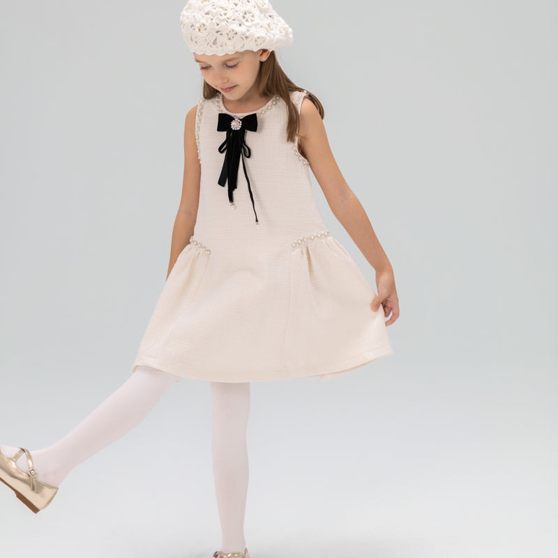 Pearl-Trim Tweed Mermaid Dress