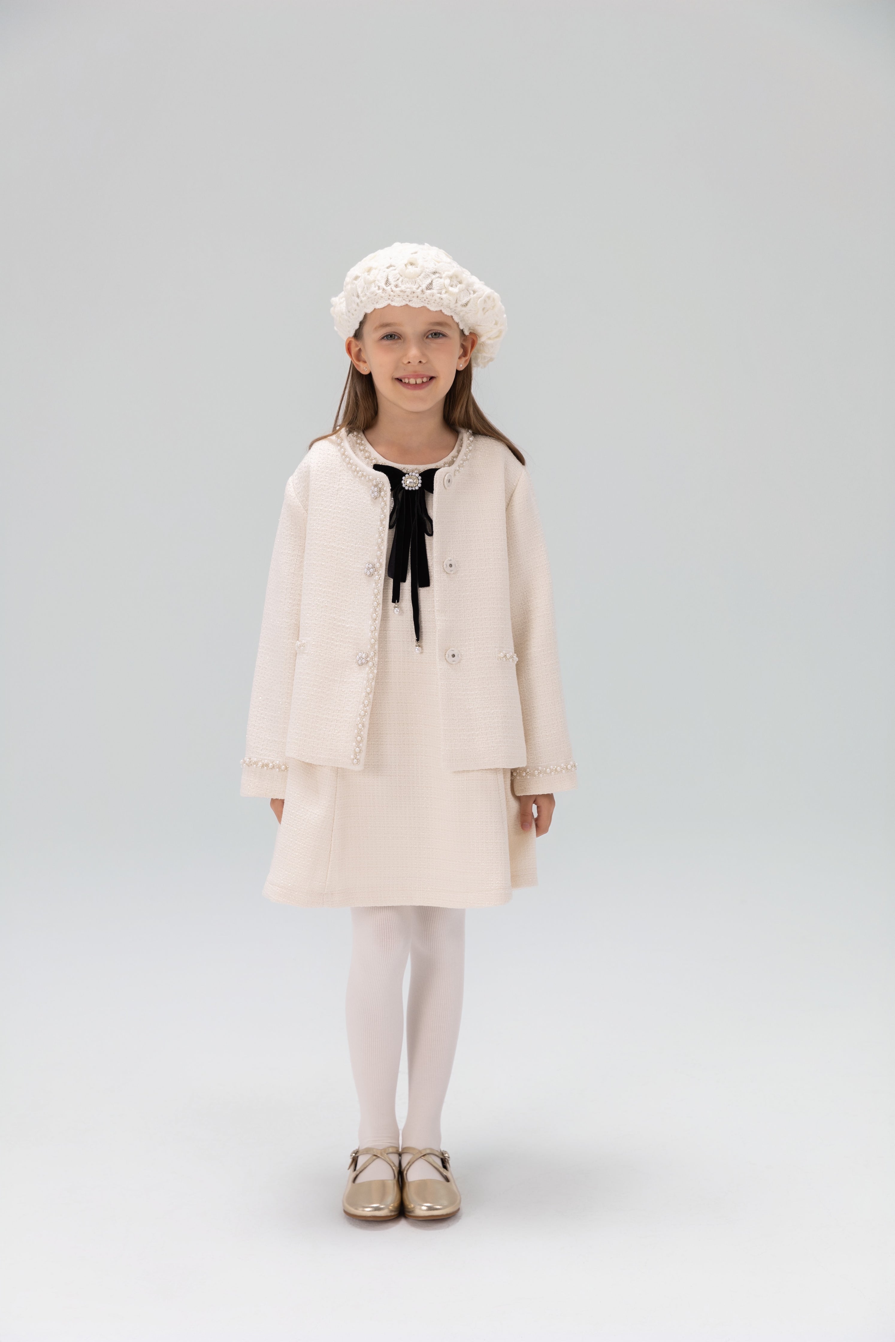 Pearl-Trim Tweed Jacket