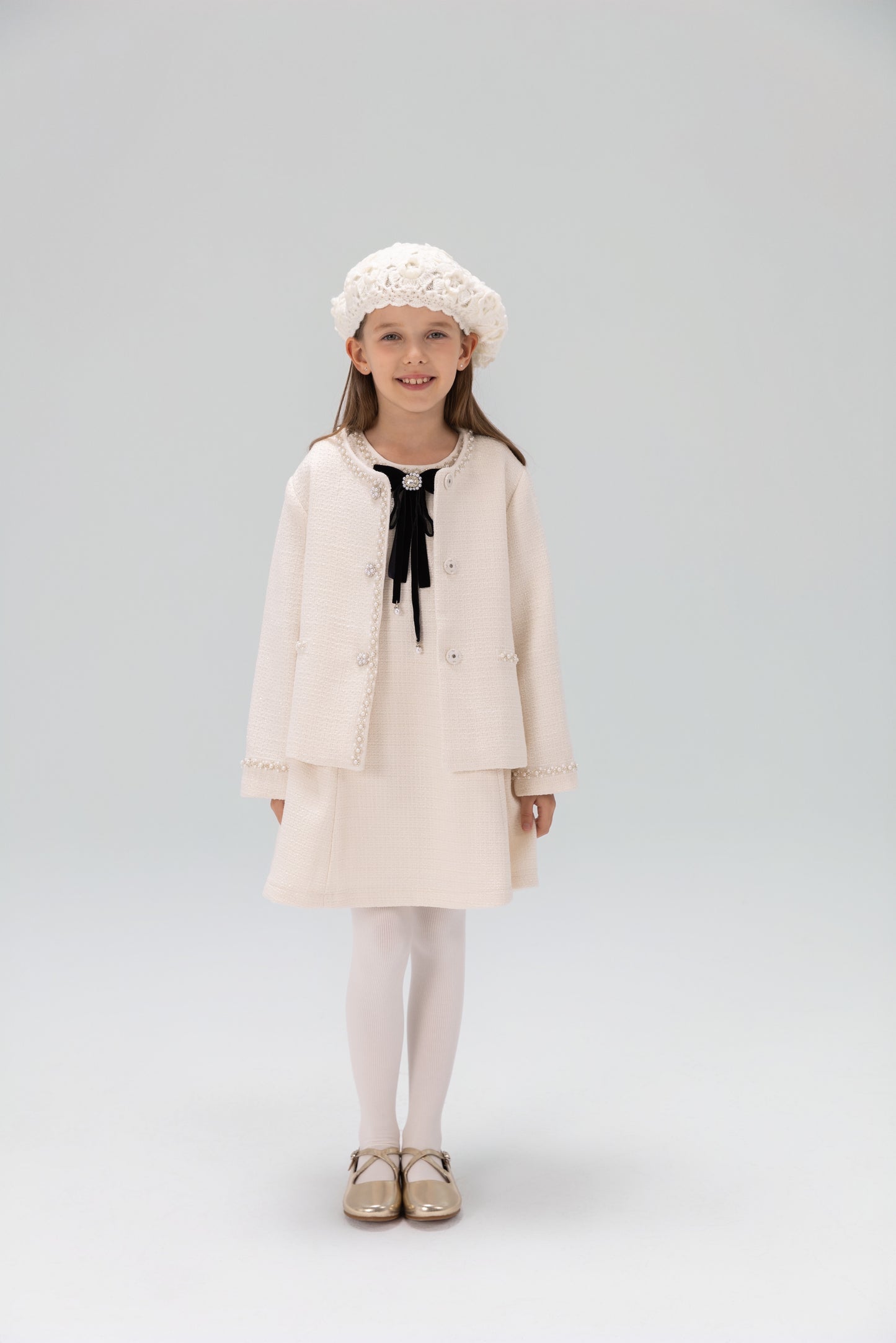 Pearl-Trim Tweed Jacket