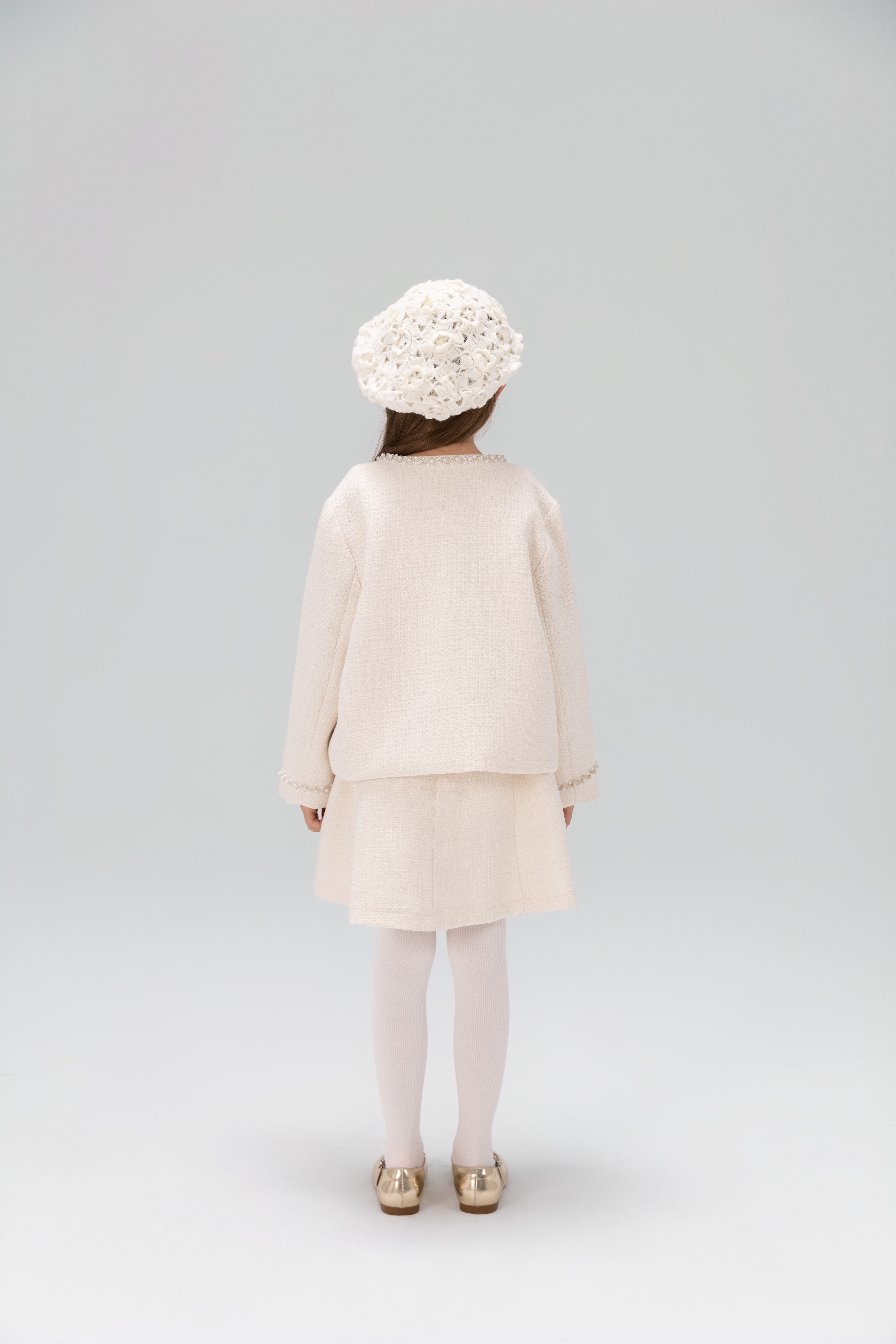 Pearl-Trim Tweed Jacket