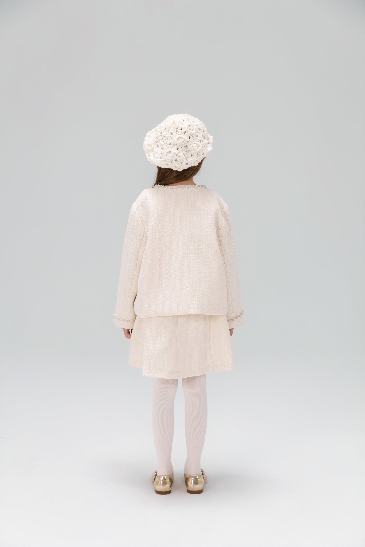 Pearl-Trim Tweed Jacket
