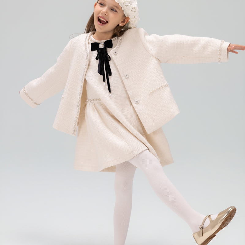 Pearl-Trim Tweed Jacket