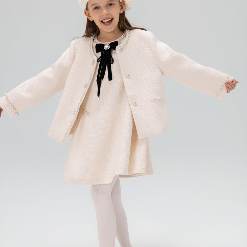 Pearl-Trim Tweed Jacket
