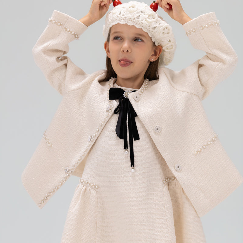 Pearl-Trim Tweed Jacket