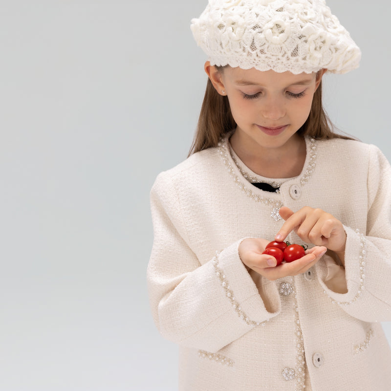 Pearl-Trim Tweed Jacket