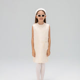 Ivory Petal-Pocket Mod Dress