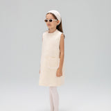Ivory Petal-Pocket Mod Dress