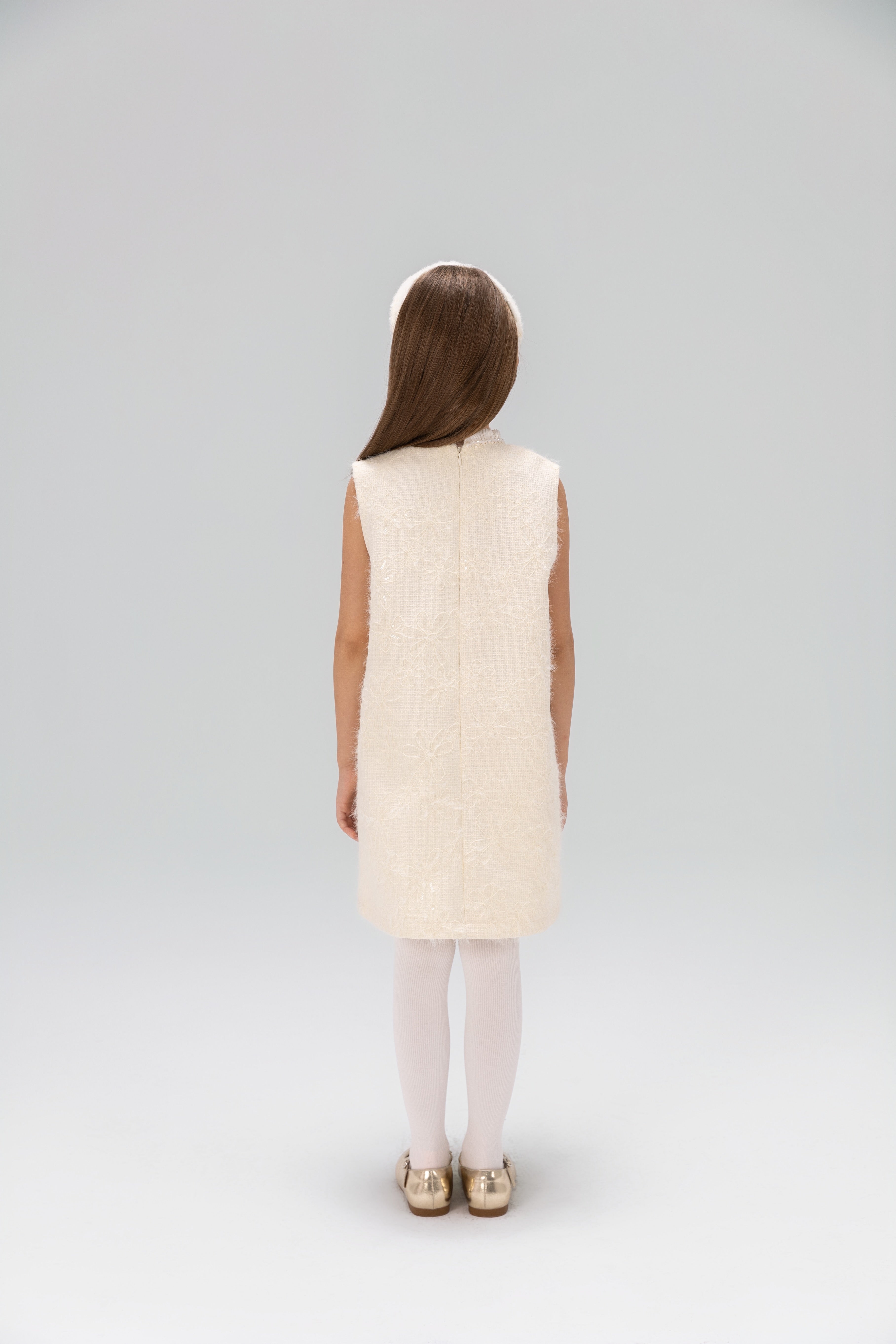 Ivory Petal-Pocket Mod Dress