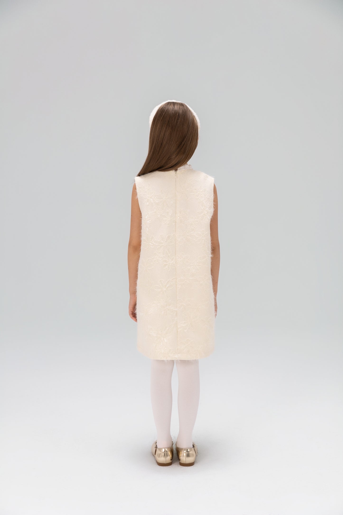 Ivory Petal-Pocket Mod Dress