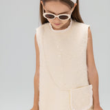 Ivory Petal-Pocket Mod Dress