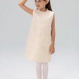 Ivory Petal-Pocket Mod Dress