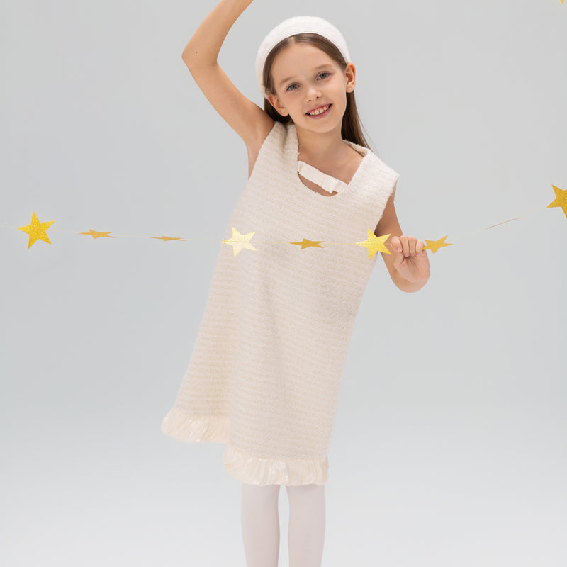 Keyhole Bow Starlight Tweed Dress