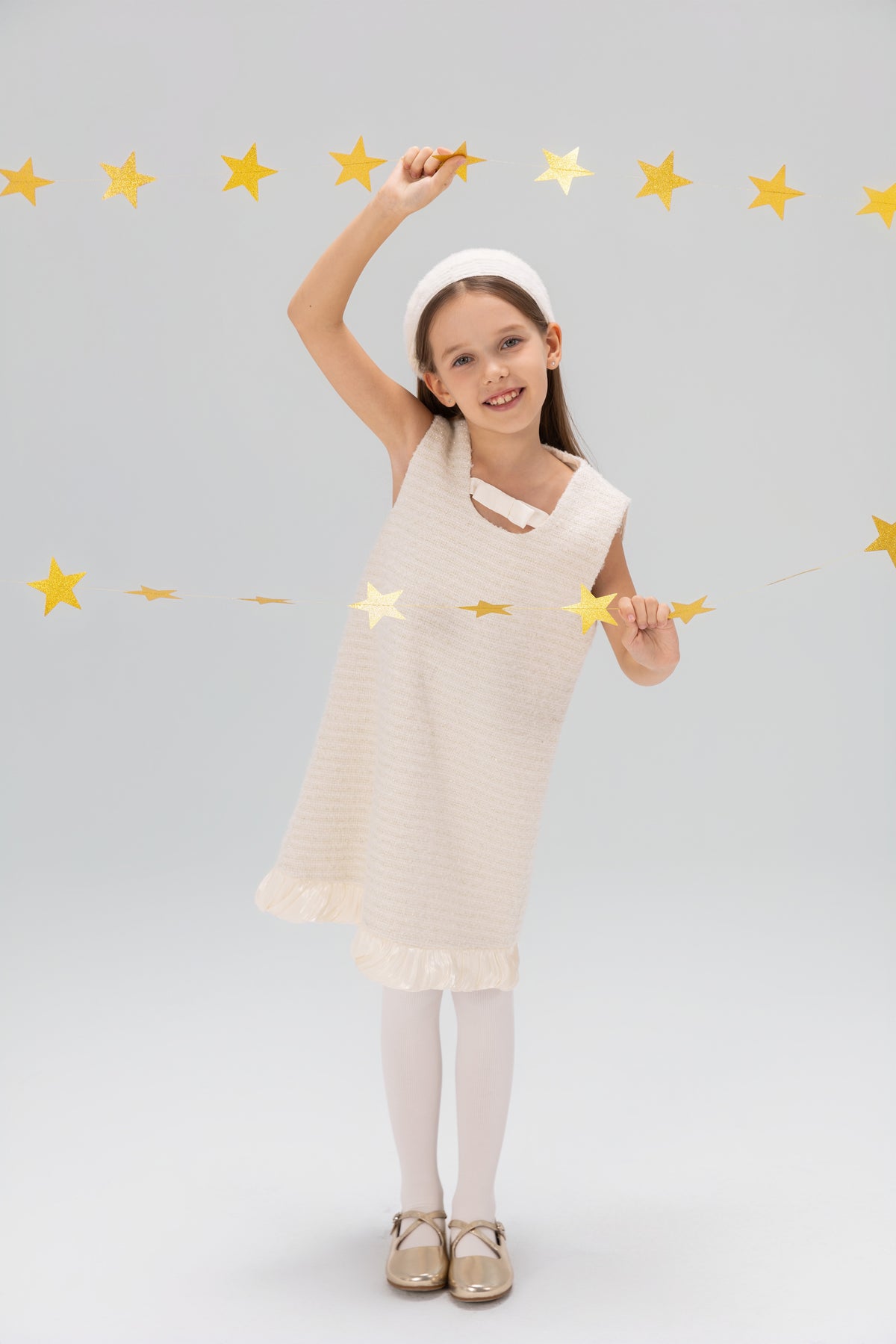 Keyhole Bow Starlight Tweed Dress