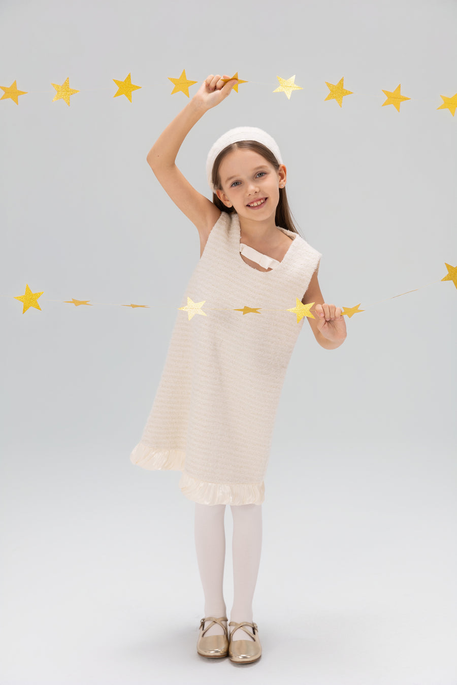 Keyhole Bow Starlight Tweed Dress