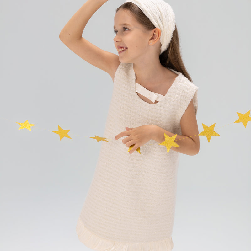 Keyhole Bow Starlight Tweed Dress