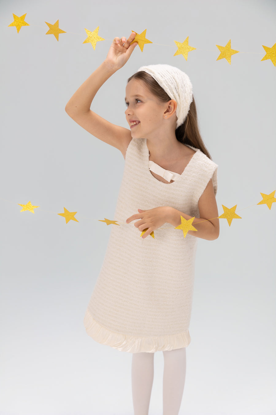 Keyhole Bow Starlight Tweed Dress