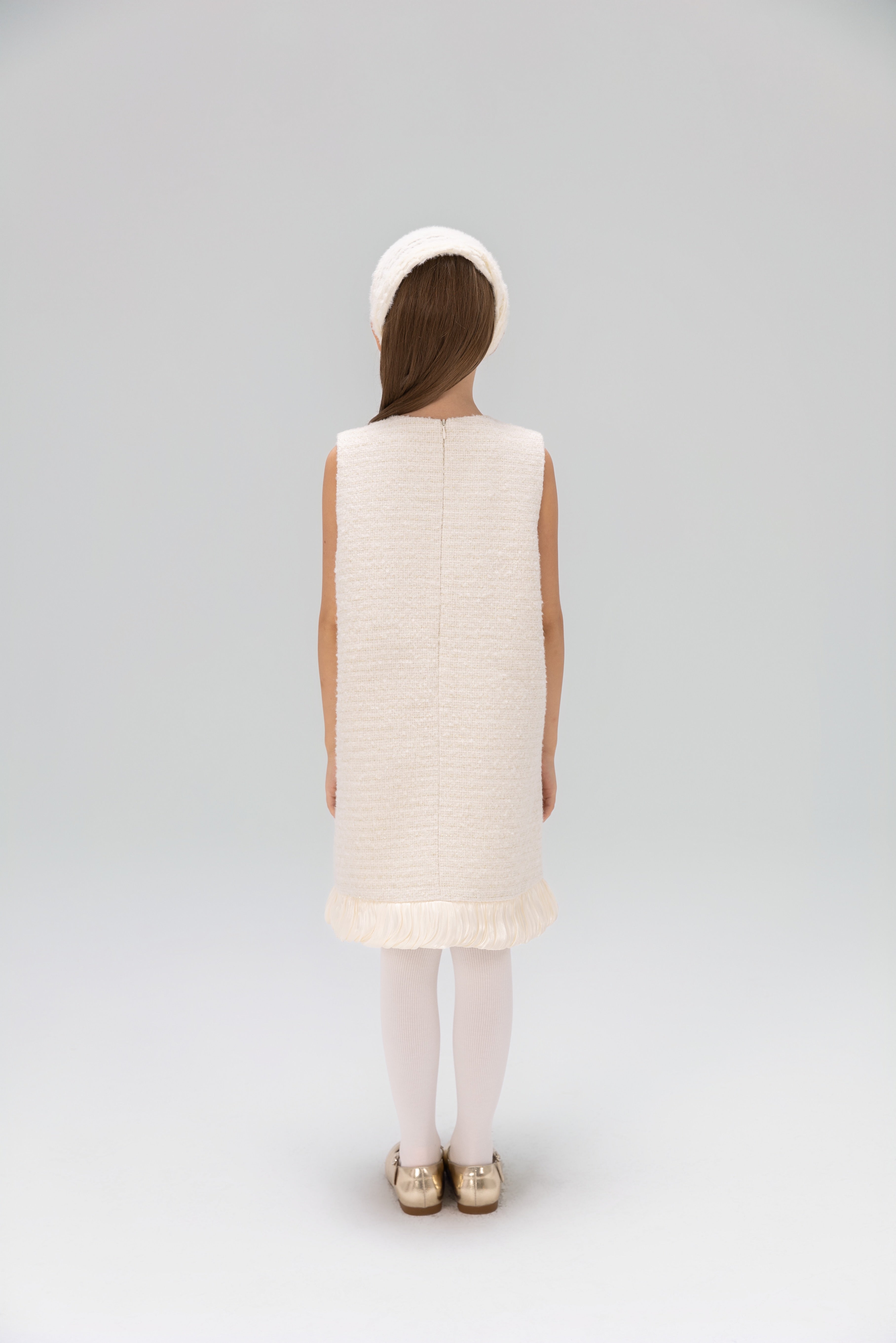 Keyhole Bow Starlight Tweed Dress