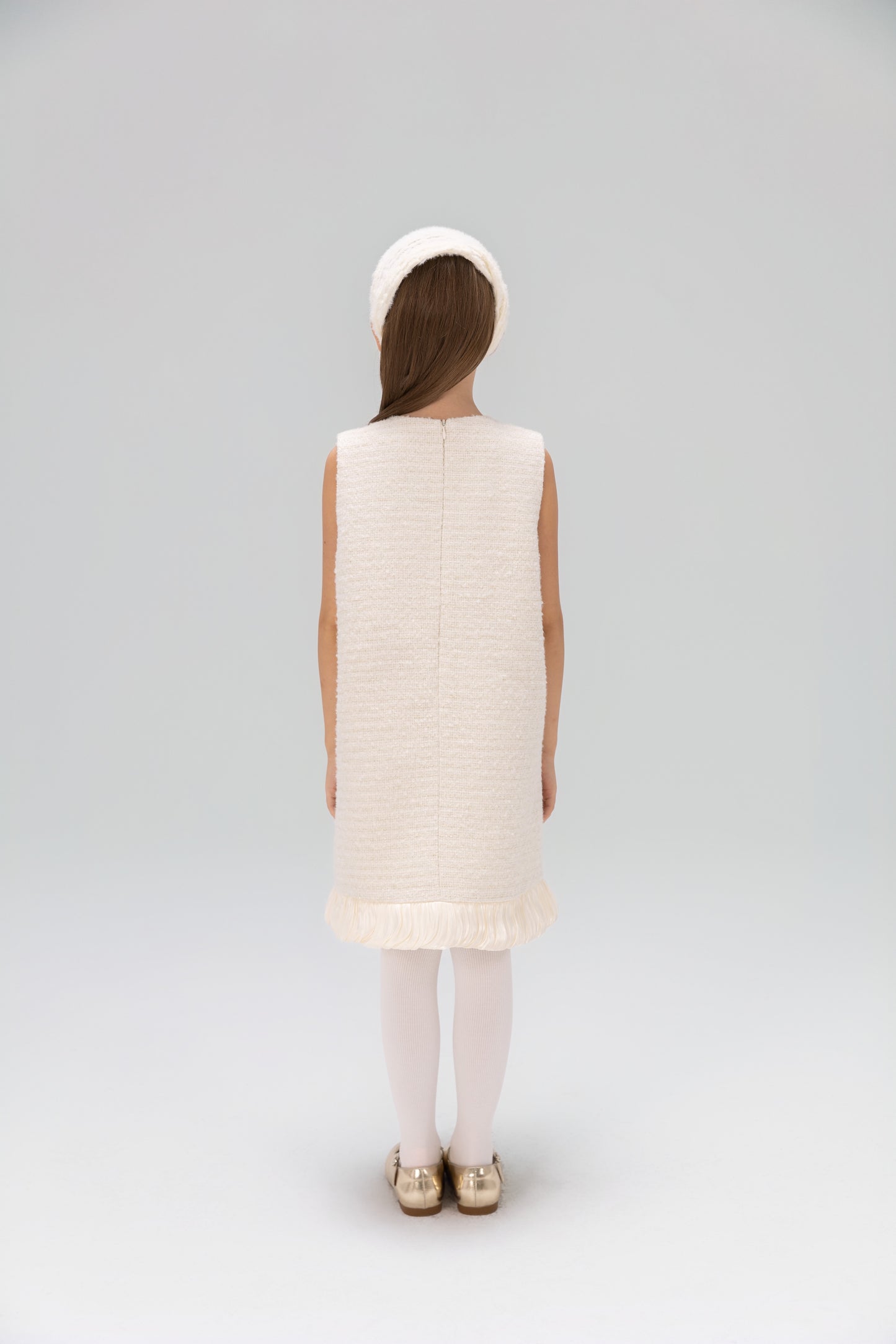 Keyhole Bow Starlight Tweed Dress