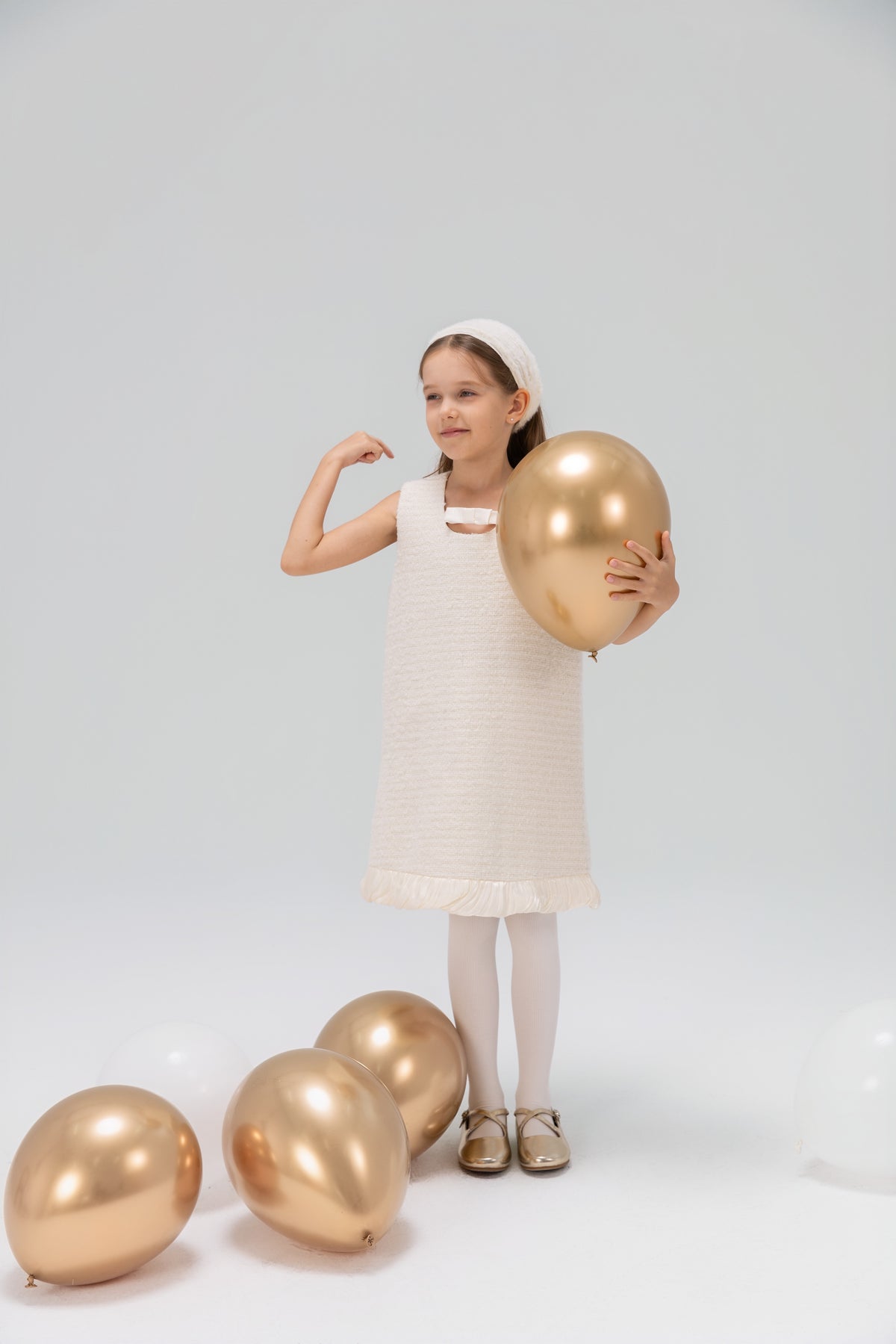 Keyhole Bow Starlight Tweed Dress