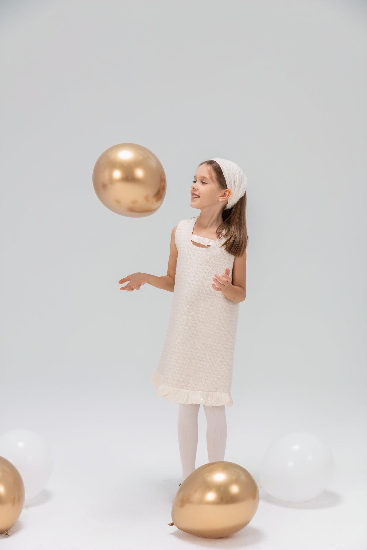 Keyhole Bow Starlight Tweed Dress