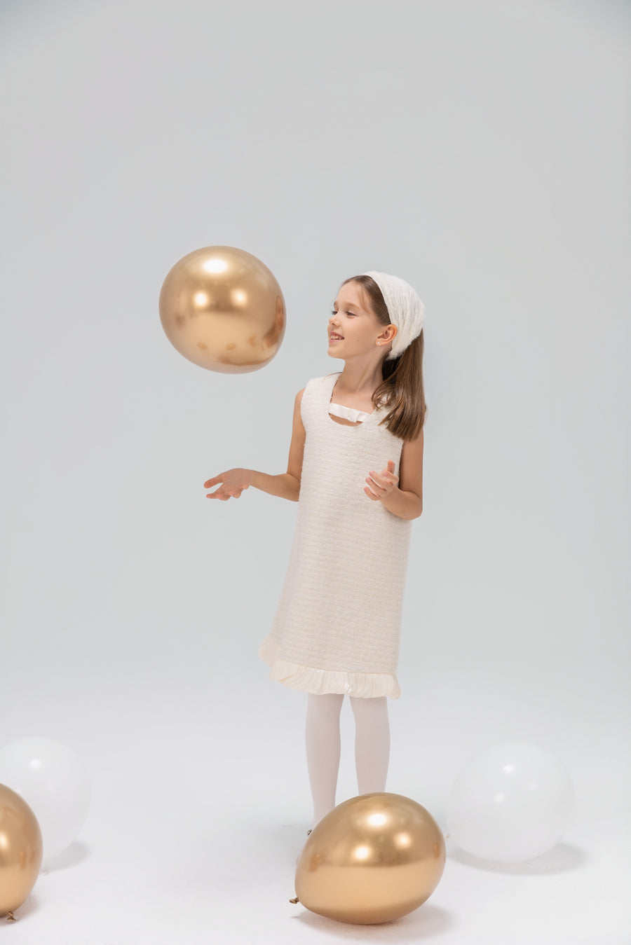 Keyhole Bow Starlight Tweed Dress