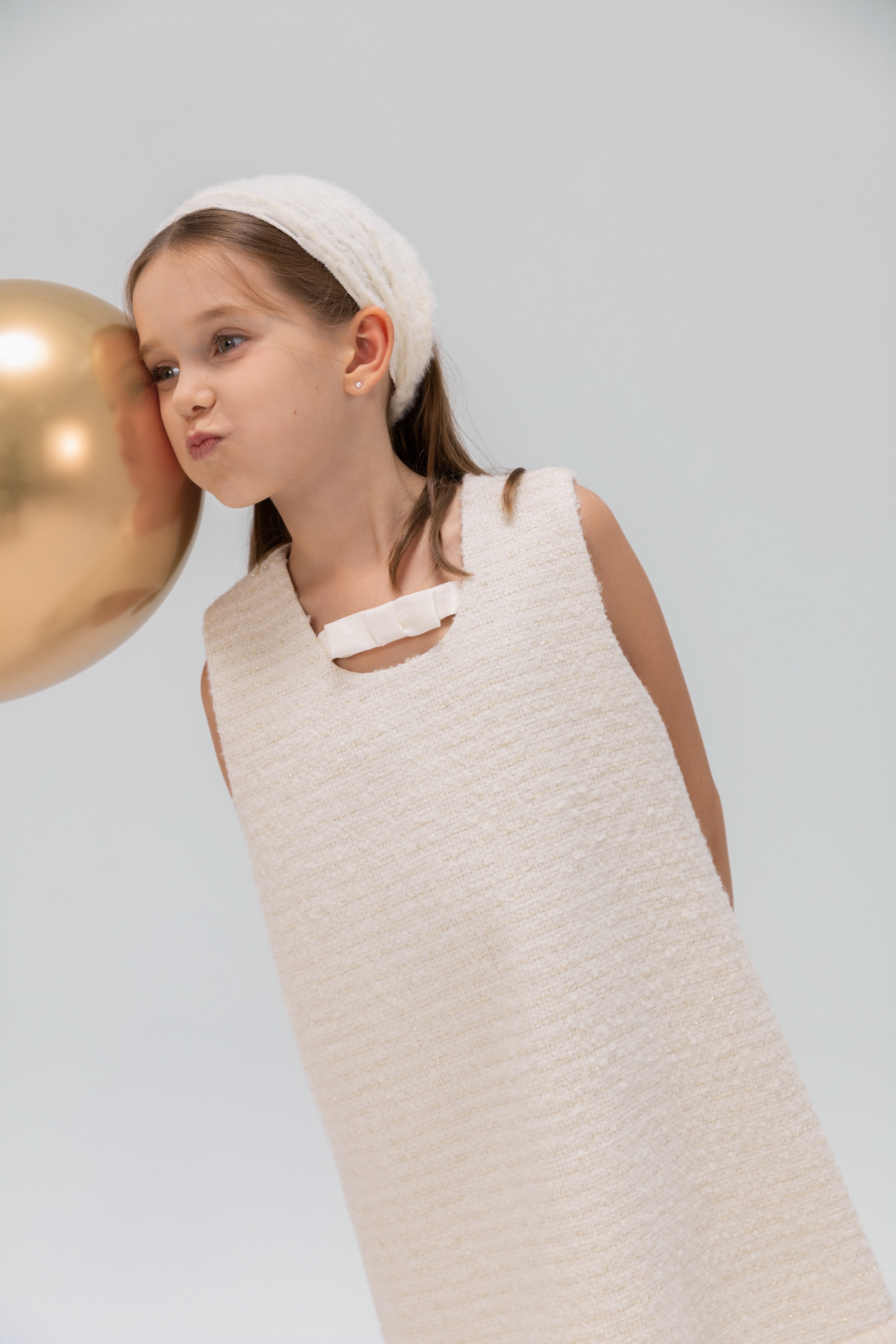 Keyhole Bow Starlight Tweed Dress