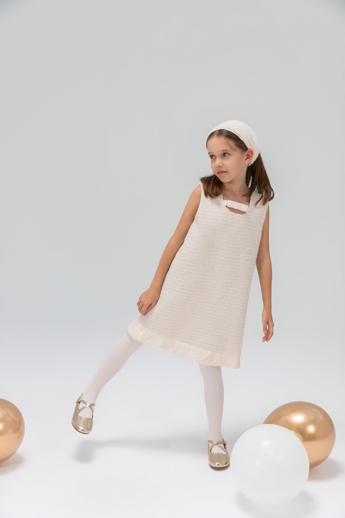 Keyhole Bow Starlight Tweed Dress