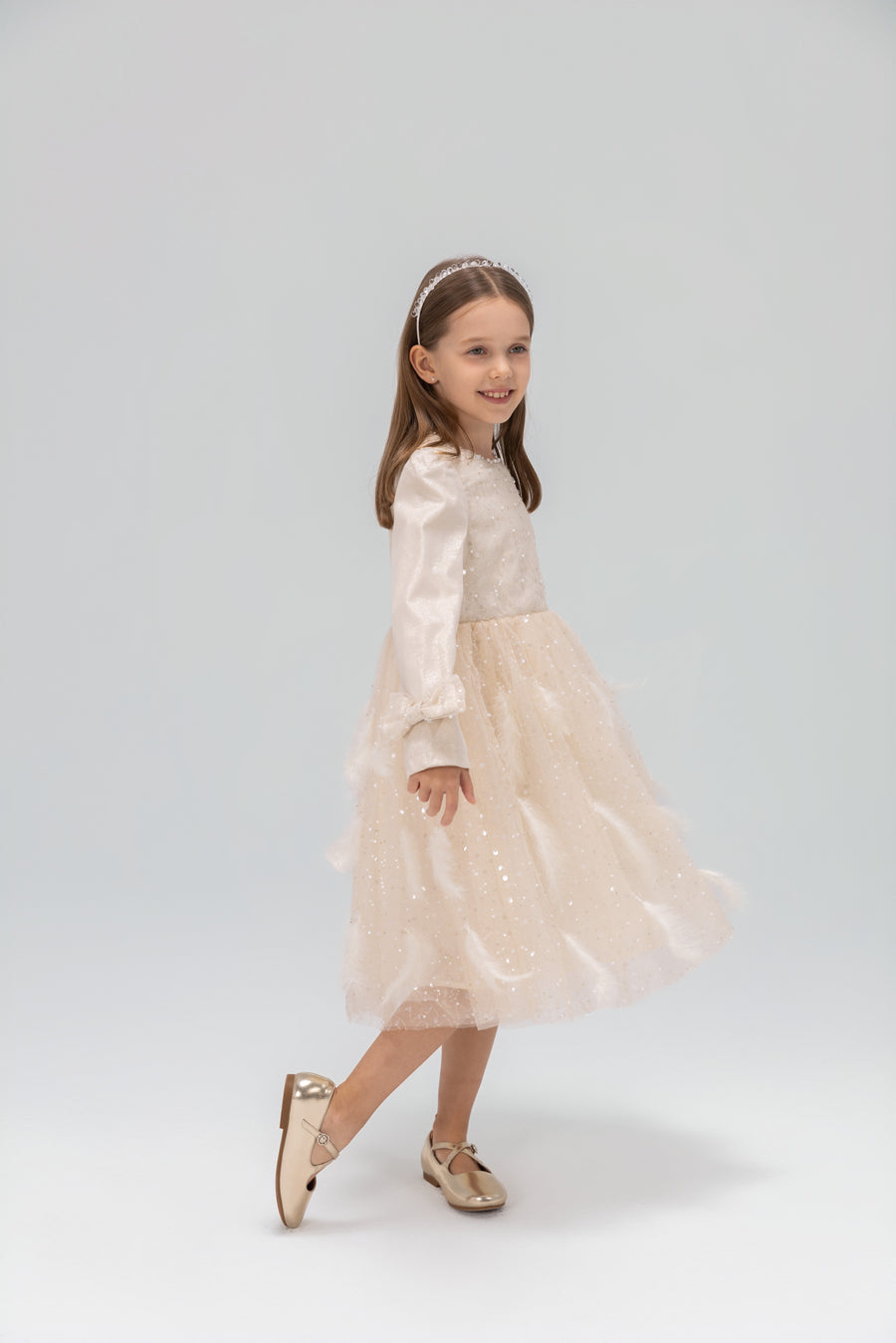 Moonlit Feather Tulle Dress