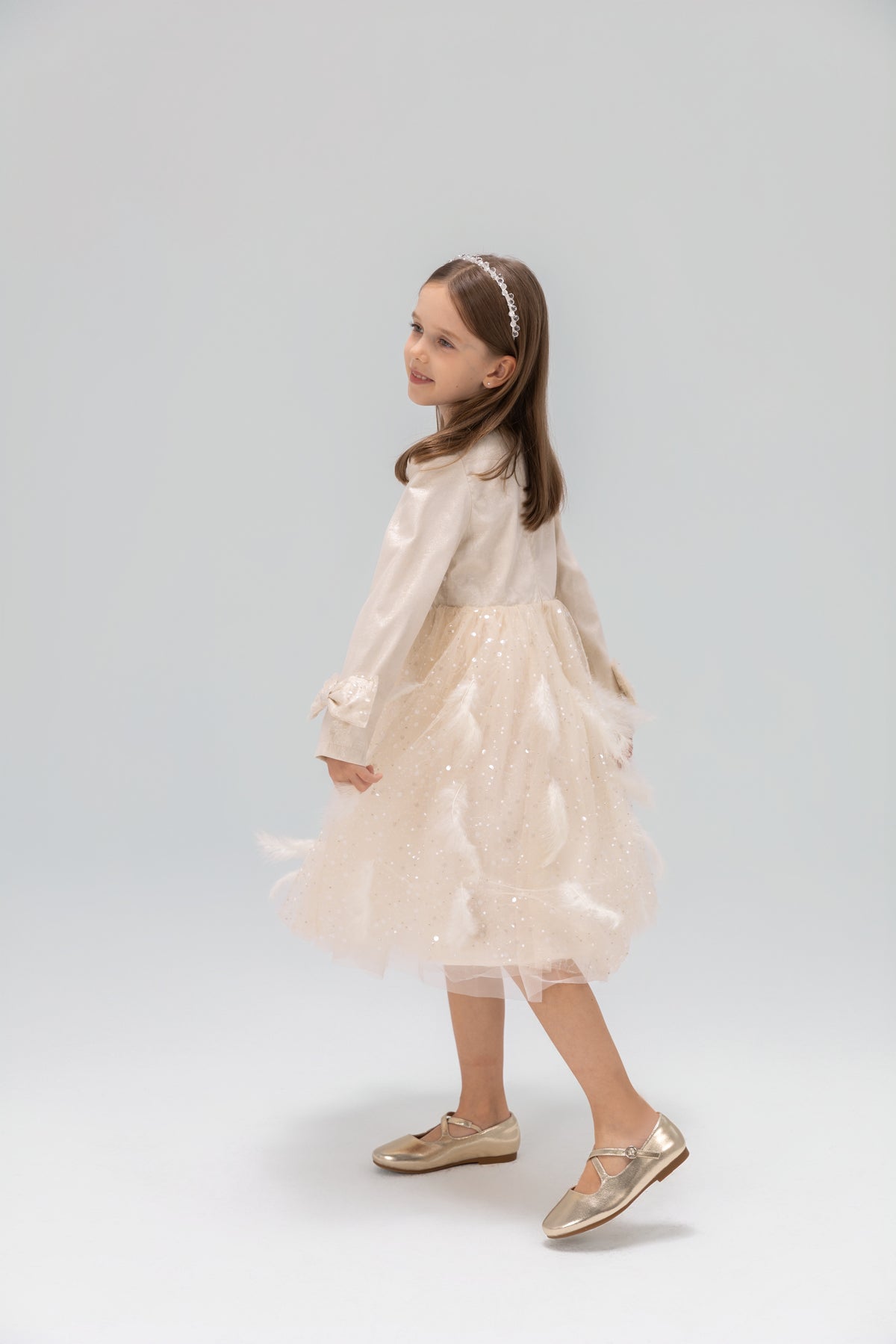 Moonlit Feather Tulle Dress