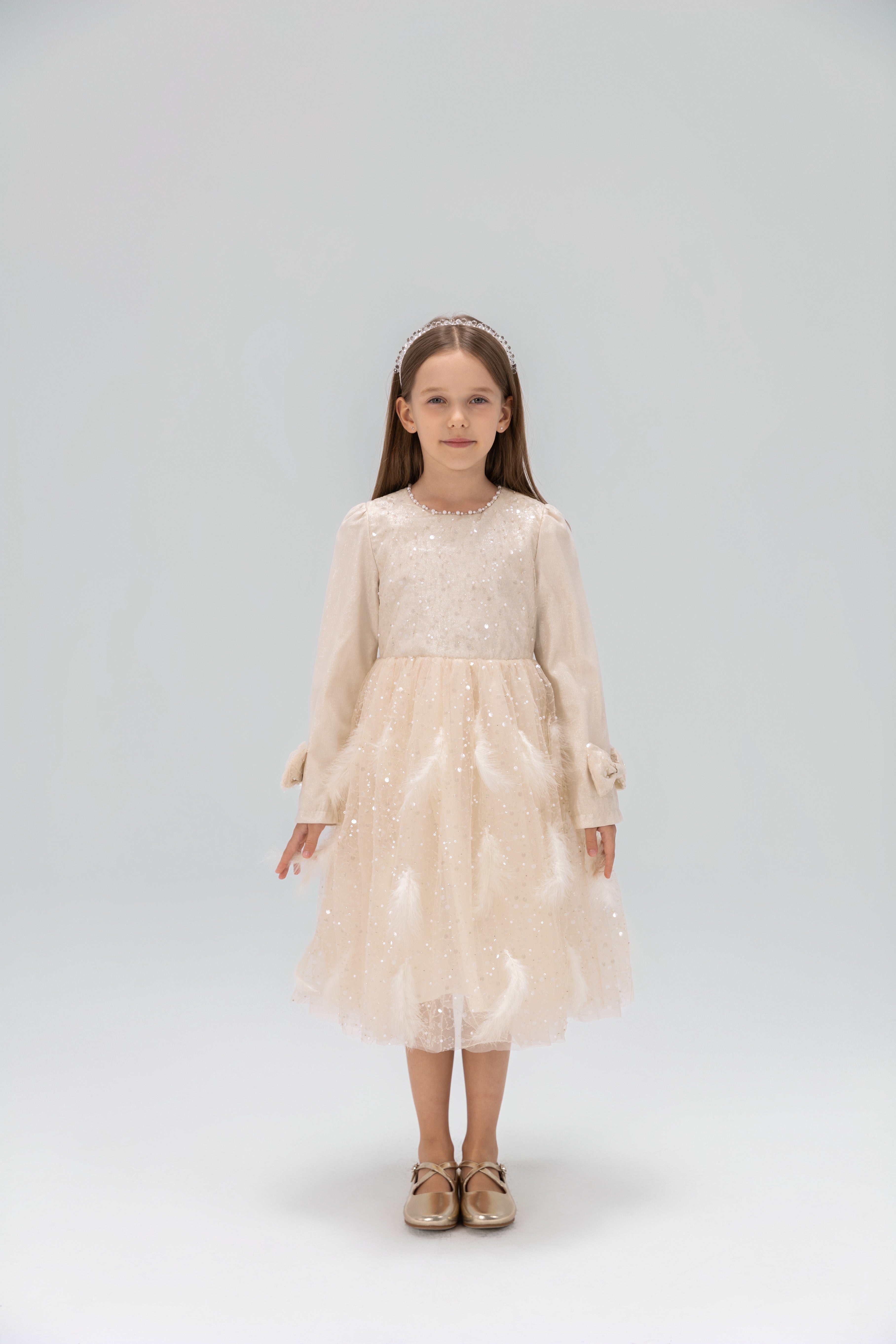 Moonlit Feather Tulle Dress