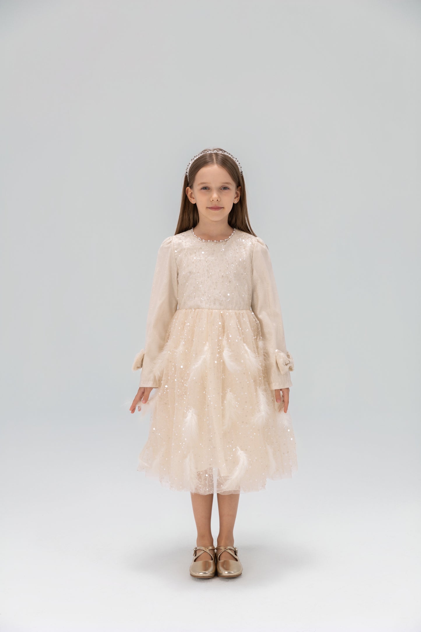 Moonlit Feather Tulle Dress