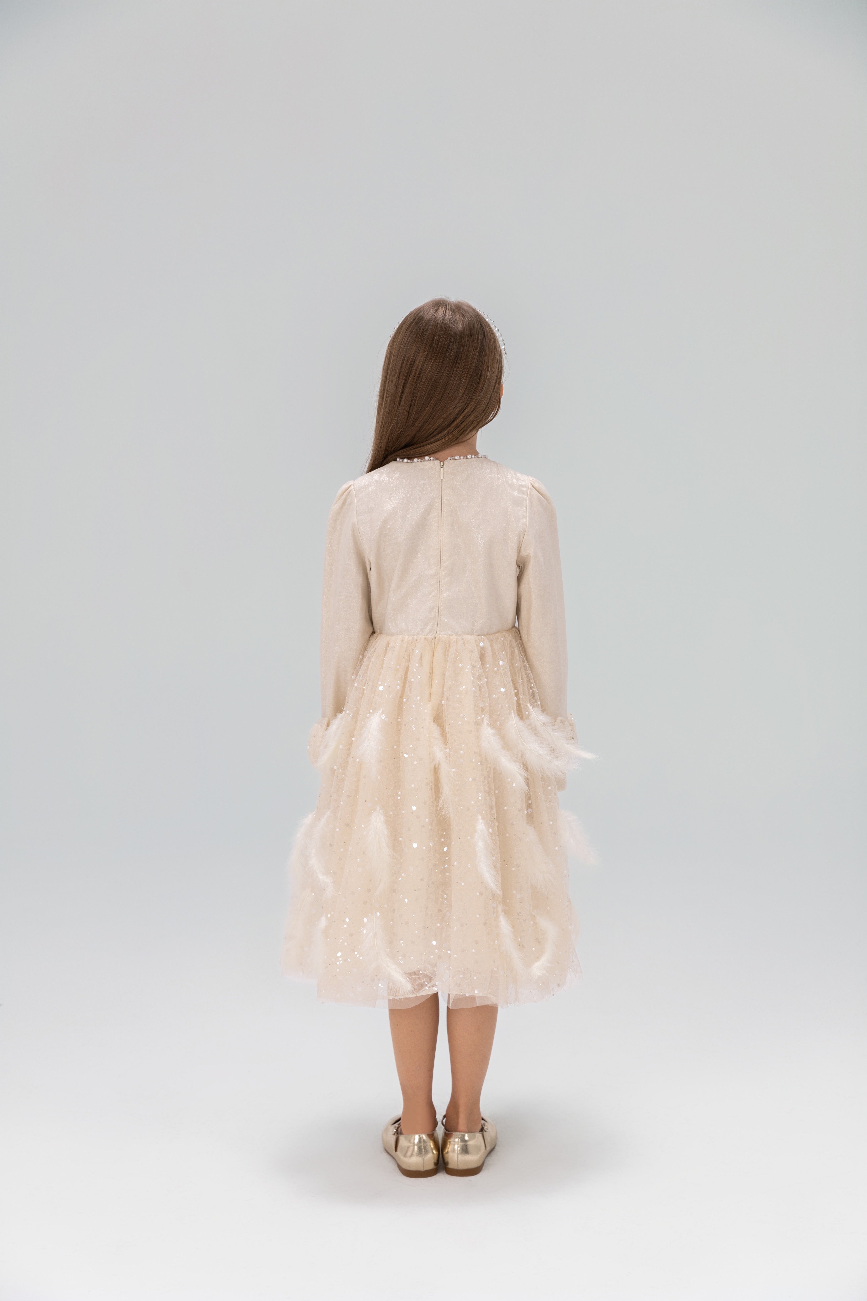Moonlit Feather Tulle Dress