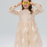 Moonlit Feather Tulle Dress