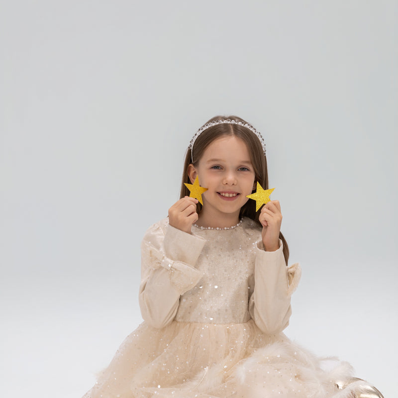 Moonlit Feather Tulle Dress