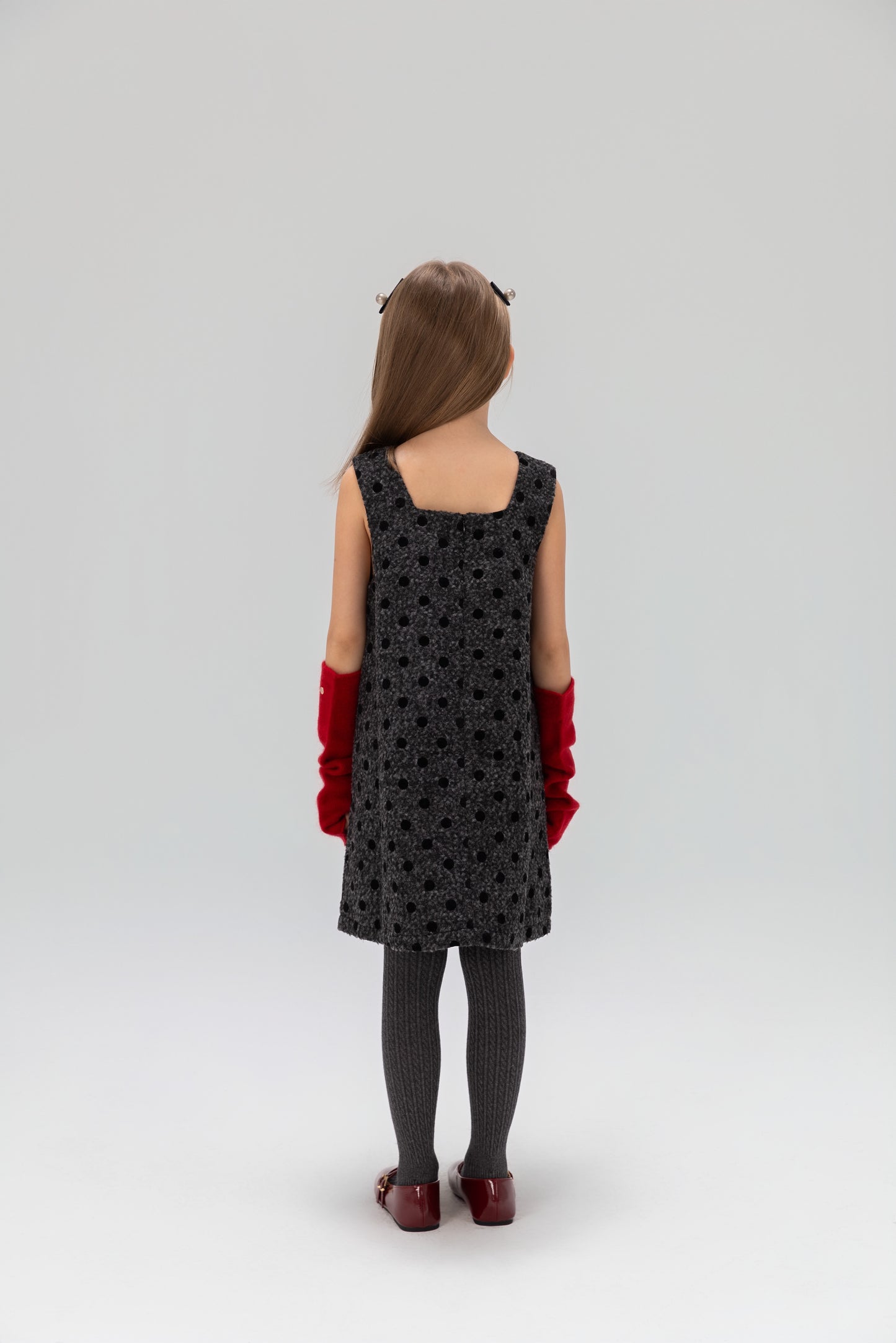 Polka Dot Bouclé Jumper Dress