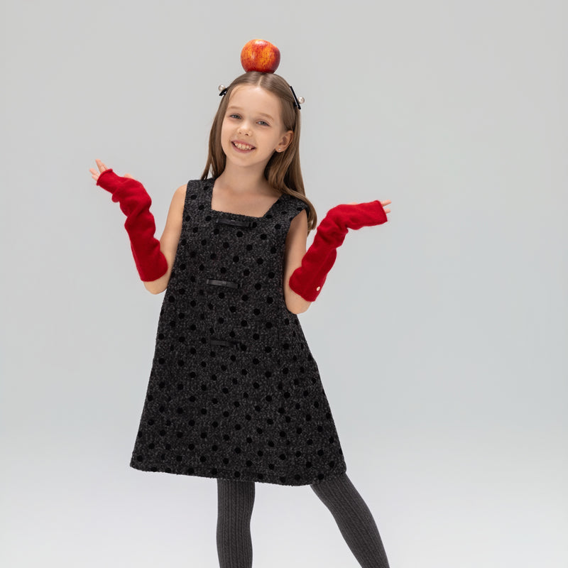 Polka Dot Bouclé Jumper Dress