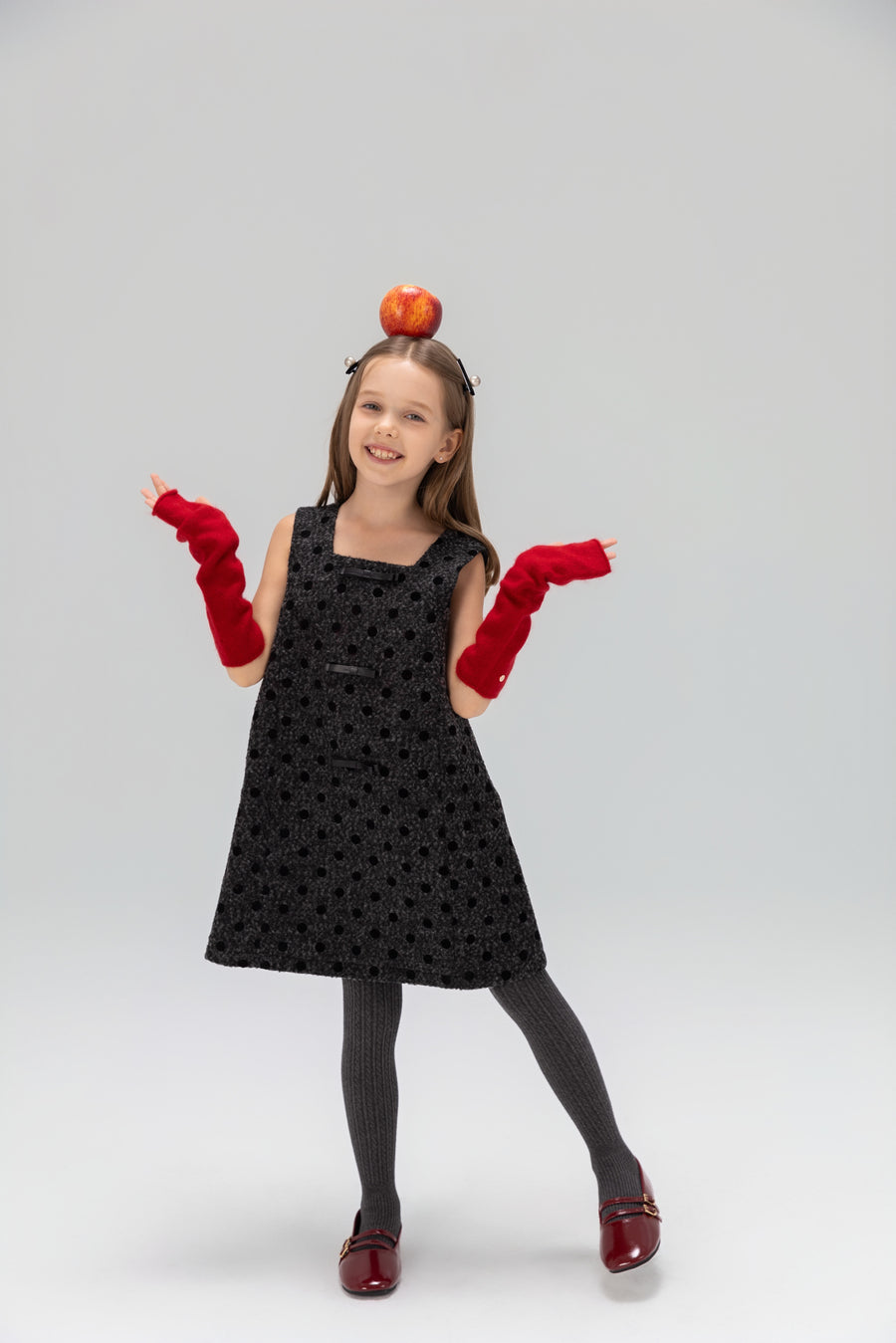 Polka Dot Bouclé Jumper Dress