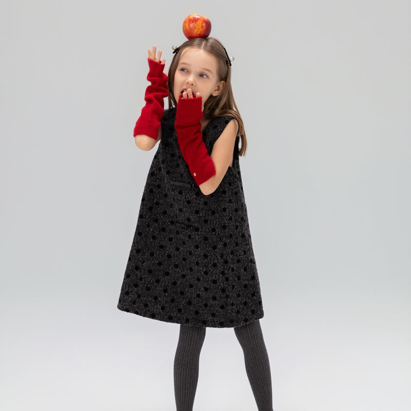 Polka Dot Bouclé Jumper Dress
