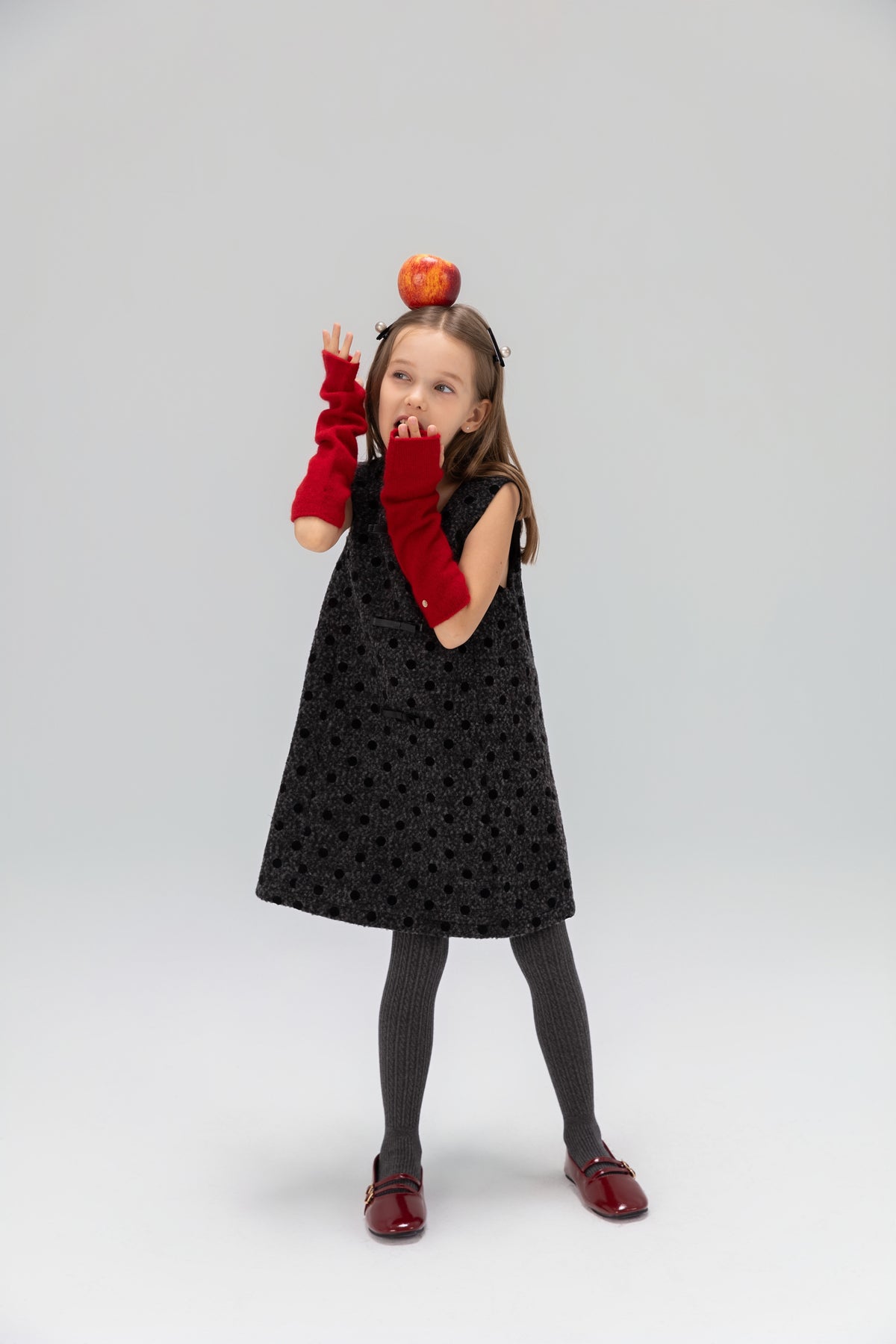 Polka Dot Bouclé Jumper Dress