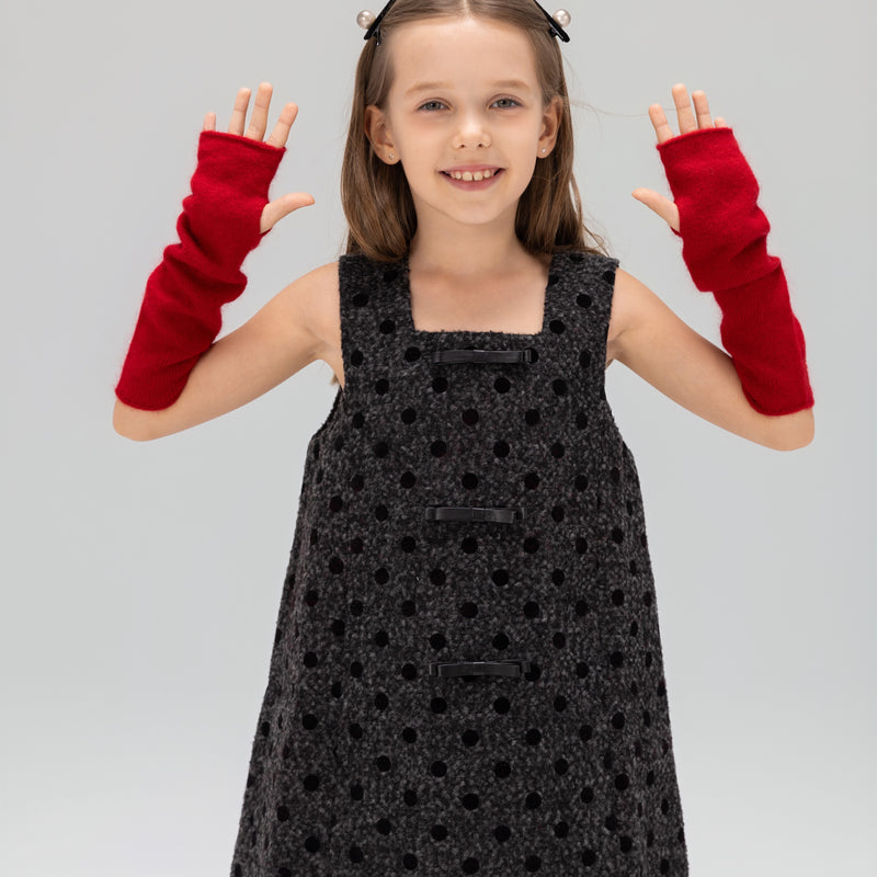 Polka Dot Bouclé Jumper Dress