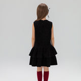 Midnight Starlight Pearl-Collar Dress