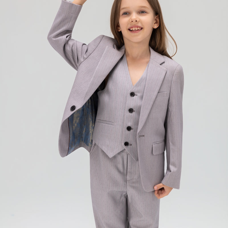 Silver Bloom Suit Pants