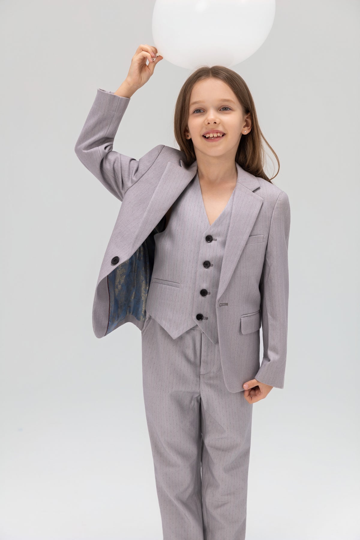 Silver Bloom Suit Pants