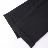 Close-up of the cuffed hem on KIKI and JOJO Kids Suit Pants – Black (3-14 Years) – Classic Fit – Wrinkle-Free, shown against a white background.